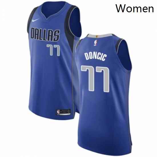 Womens Nike Dallas Mavericks 77 Luka Doncic Authentic Royal Blue Road NBA Jersey Icon Edition